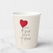 Liefde voor de Lord & Heart Balloon Papieren Bekers (Achterkant)