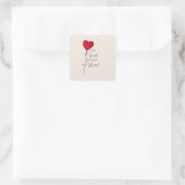 Liefde voor de Lord & Heart Balloon Vierkante Sticker (Tas)