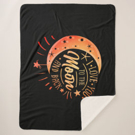 Liefde voor de maan en terug Romantisch cadeau voo Sherpa Deken
