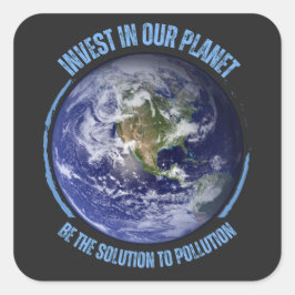 Liefde voor de moderne planeet vierkante sticker