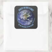 Liefde voor de moderne planeet vierkante sticker (Tas)