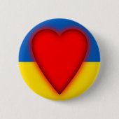 Liefde voor de rode hartslag van Oekraïne Ronde Button 5,7 Cm (Voorkant)