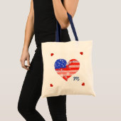 liefde voor de VS hart Tote Bag (Voorkant (product))