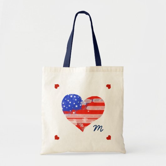 liefde voor de VS hart Tote Bag (Voorkant)