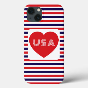 Liefde voor de VS Patriottisch Rood Wit Blauw Leuk Case-Mate iPhone Case