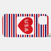 Liefde voor de VS Patriottisch Rood Wit Blauw Leuk Case-Mate iPhone Case (Achterkant (horizontaal))
