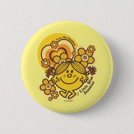 Liefde voor de zon | Bloemen en kleur Ronde Button 5,7 Cm (Voorkant)
