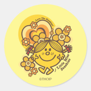Liefde voor de zon   Bloemen en kleur Ronde Sticker