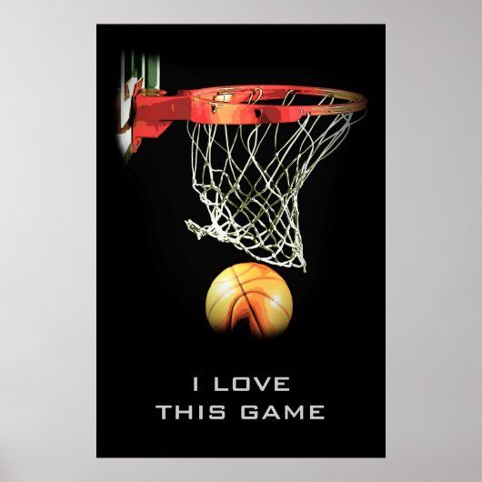 Liefde voor deze game Basketball Poster (Voorkant)