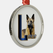 Liefde voor Duitse Herders Metalen Ornament (Rechts)