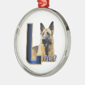 Liefde voor Duitse Herders Metalen Ornament (Links)