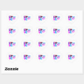 Liefde voor eerste nacht hart sticker (Vel)
