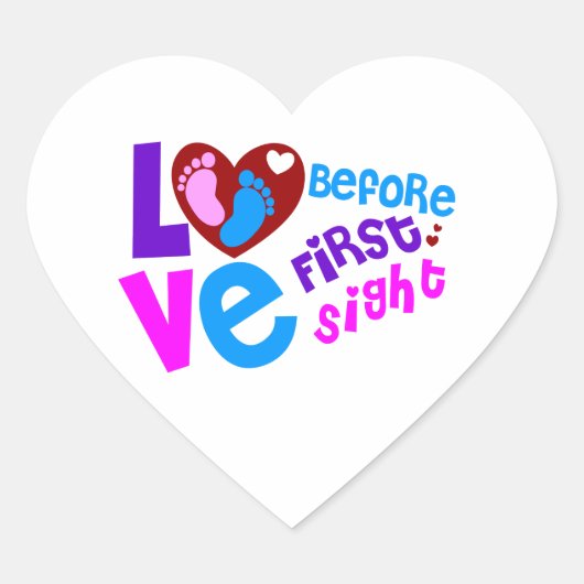 Liefde voor eerste nacht hart sticker (Voorkant)