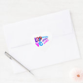 Liefde voor eerste nacht hart sticker (Envelop)