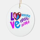 Liefde voor eerste nacht keramisch ornament (Links)