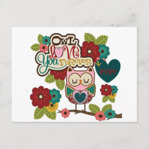 liefde voor eeuwig uil briefkaart
