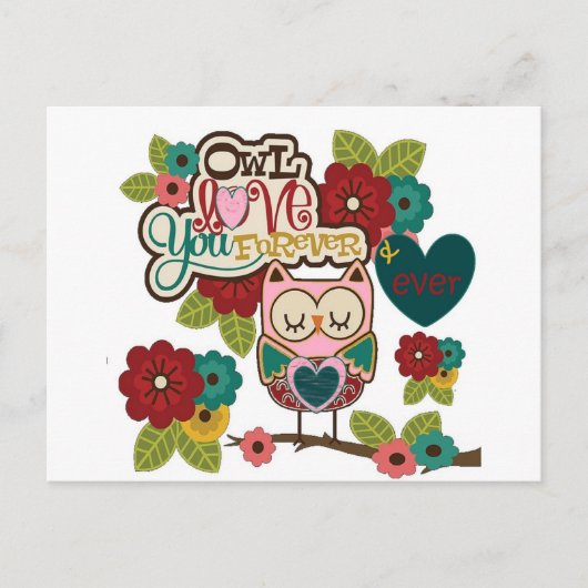 liefde voor eeuwig uil briefkaart (Voorkant)