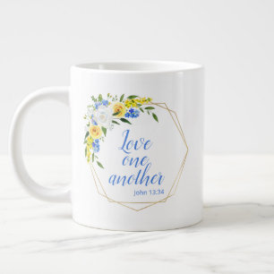Liefde voor elkaar bloemstuk grote koffiekop