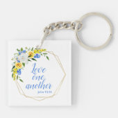 Liefde voor elkaar bloemstuk sleutelhanger (Achterkant)
