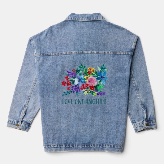 Liefde voor elkaar Phoebe Bloem Inspirerend Denim Jacket (Achterkant)