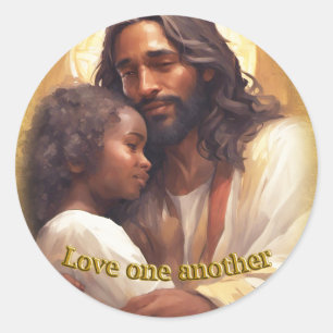 Liefde voor elkaar ronde sticker