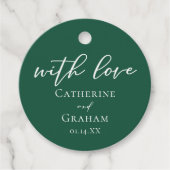 Liefde voor Emerald Green Wedding Bedankjes Labels (Voorkant)