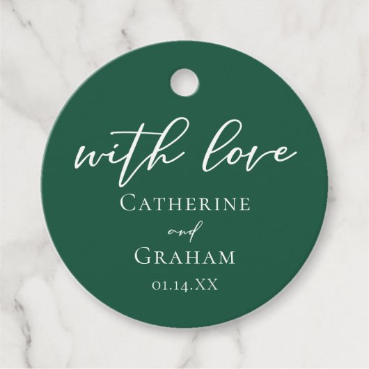 Liefde voor Emerald Green Wedding Bedankjes Labels (Voorkant)