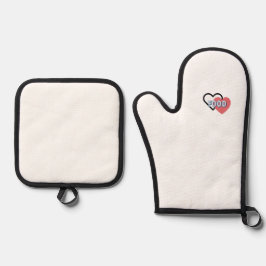 liefde voor eten ovenwant & pannenlap set