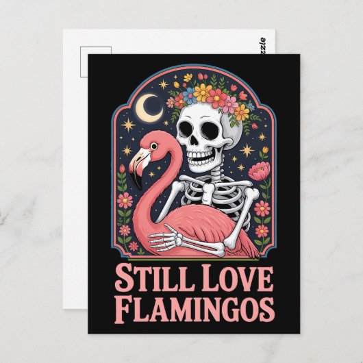 Liefde Voor Flamingo's Queer Halloween Briefkaart (Voorkant / Achterkant)
