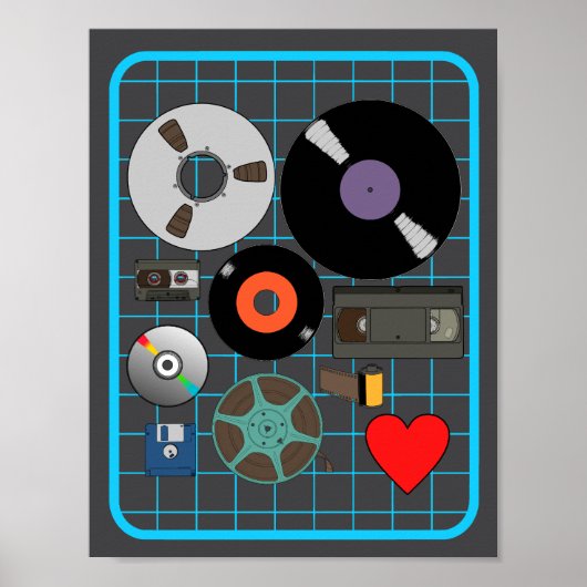 Liefde voor fysieke media poster (Voorkant)