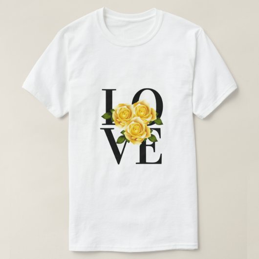 Liefde voor gele rozen t-shirt (Design voorkant)