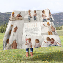 Liefde voor Gigi | Foto Collage met aangepast Beri Fleece Deken