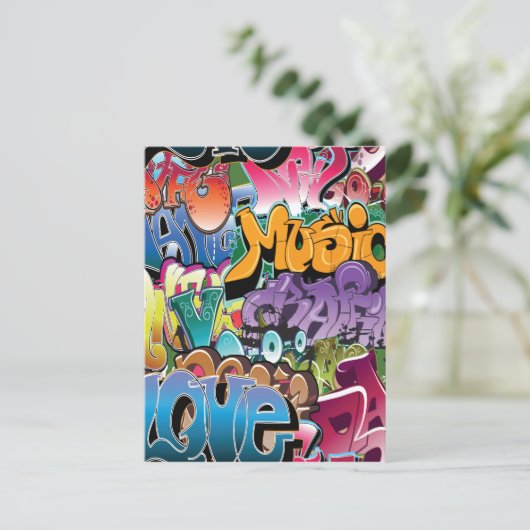 Liefde voor graffiti briefkaart (Staand voorkant)