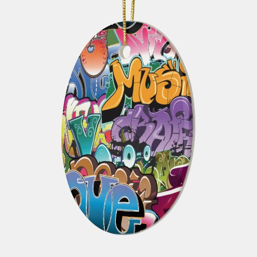 Liefde voor graffiti keramisch ornament (Links)