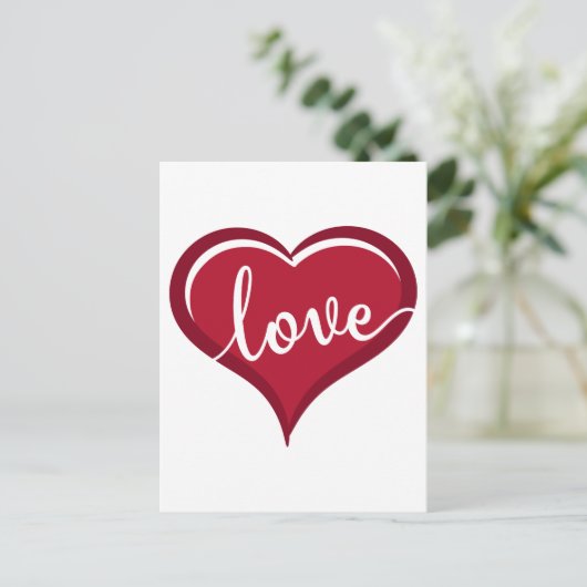 liefde voor hart valentijnen feestdagenkaart (Staand voorkant)