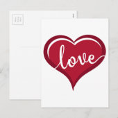 liefde voor hart valentijnen feestdagenkaart (Voorkant / Achterkant)