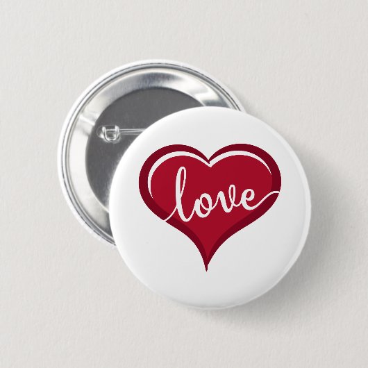 liefde voor hart valentijnen ronde button 5,7 cm (Voorkant /achterkant)