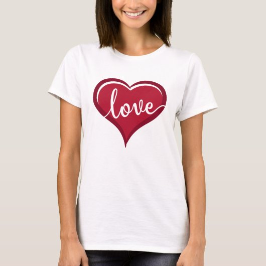 liefde voor hart valentijnen t-shirt (Voorkant)