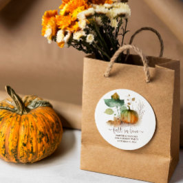 Liefde voor Herfst Elegante Pompoen Ronde Sticker