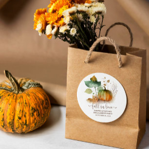 Liefde voor Herfst Elegante Pompoen Ronde Sticker