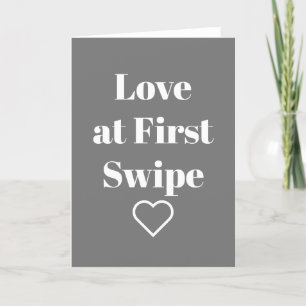 Liefde voor het eerst zwemmen Funny Grey Valentine Feestdagen Kaart