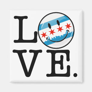 Liefde voor het glimlachen van Chicago vlag Magneet