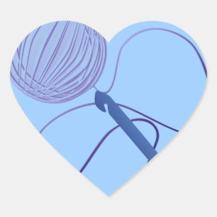 Liefde voor het haken van hart Stickers