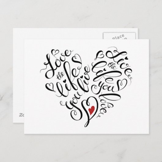 Liefde voor het leven dat je leeft briefkaart (Voorkant / Achterkant)