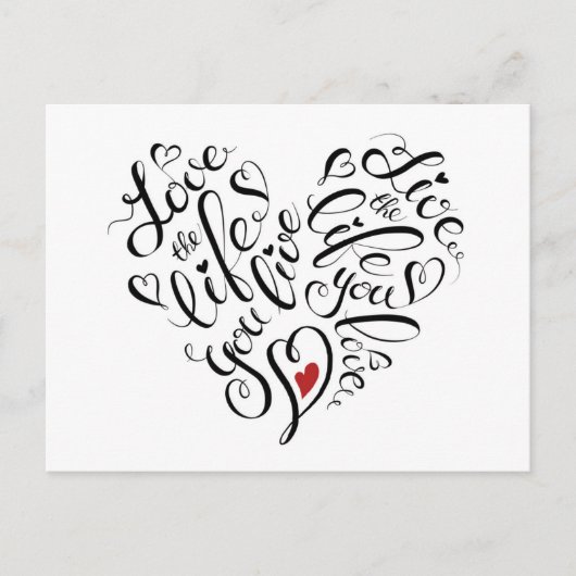 Liefde voor het leven dat je leeft briefkaart (Voorkant)