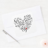 Liefde voor het leven dat je leeft vierkante sticker (Envelop)