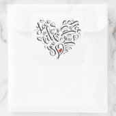 Liefde voor het leven dat je leeft vierkante sticker (Tas)