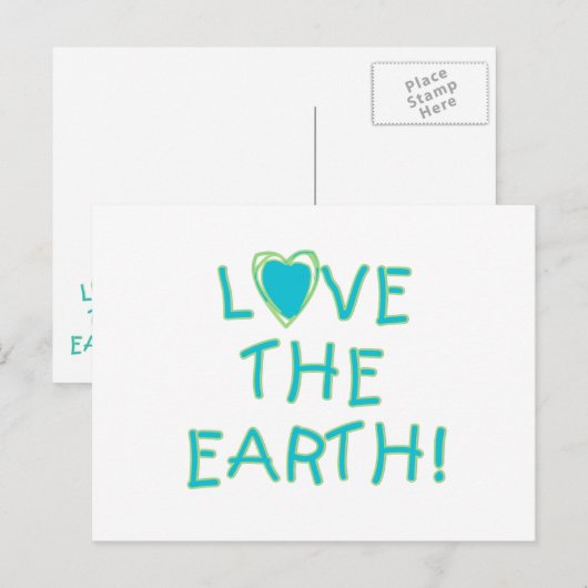 Liefde voor het milieu op aarde briefkaart (Voorkant / Achterkant)