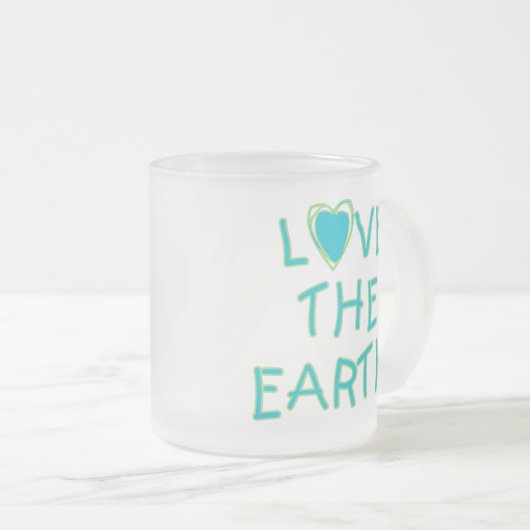 Liefde voor het milieu op aarde matglas koffiemok (Voorkant rechts)