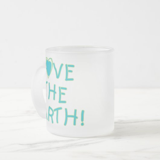 Liefde voor het milieu op aarde matglas koffiemok (Voorkant links)